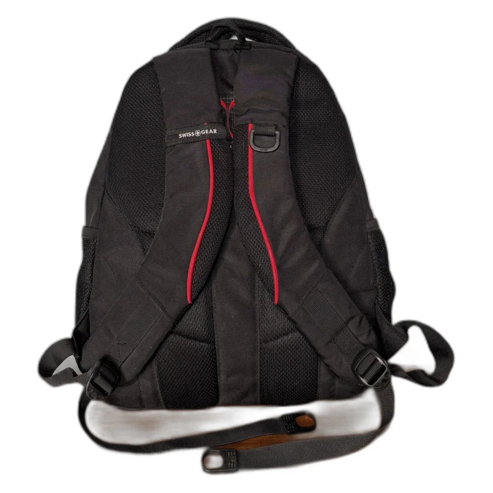 Vintage SWISSGEAR Bungee Cord Backpack Black Red Techwear Gorpcore